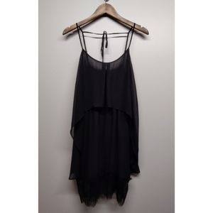 New BCBGeneration Black Dress Women Size S Sleeveless Sheer Knee Length